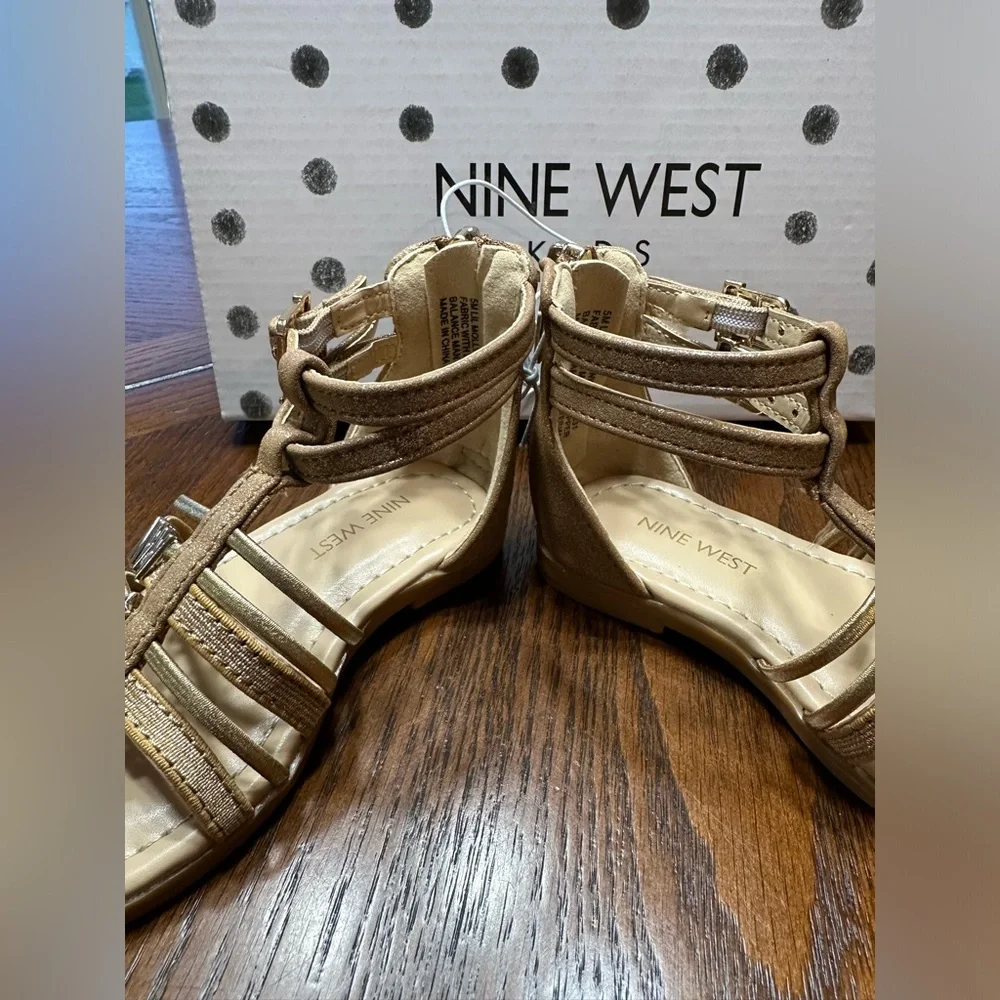 Nine West Kids Toddler/Baby Girls Lily Molly Cognac Sandals NWT Size 5